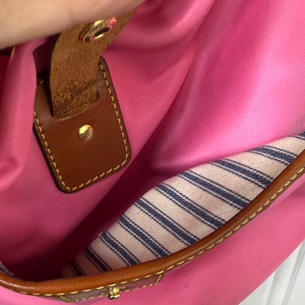 Dooney & Bourke Pink and Brown leather draw strap Shoulder Bag - Picture 6 of 16
